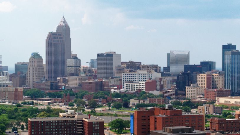 This photo shows the skyline of downtown Cleveland. iSTOCK/COX