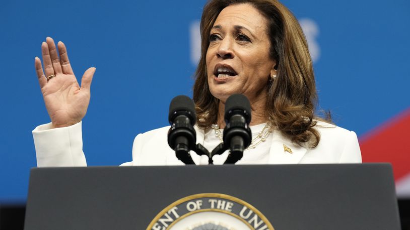 Democratic presidential nominee Vice President Kamala Harris speaks at a campaign rally in Savannah, Ga., Thursday, Aug. 29, 2024. (AP Photo/Jacquelyn Martin)