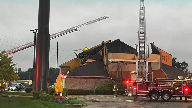 Vandalia Fire crews were dispatched to the Super8 Motel at 550 E. National Road around 4:15 a.m. Sunday and extinguished a fire that damaged the motel. Photo courtesy Vandalia Division of Fire