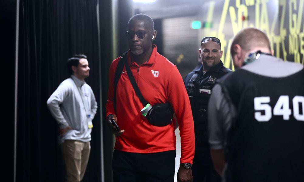 Dayton's Anthony Grant arrives at the Delta Center before a game against Nevada in the first round of the NCAA tournament on Thursday, March 21, 2024, in Salt Lake City, Utah. David Jablonski/Staff