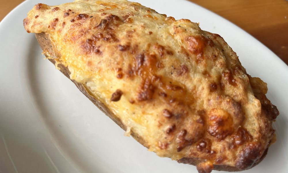 A twice baked potato from The Back Porch in Destin, Florida. NATALIE JONES/STAFF