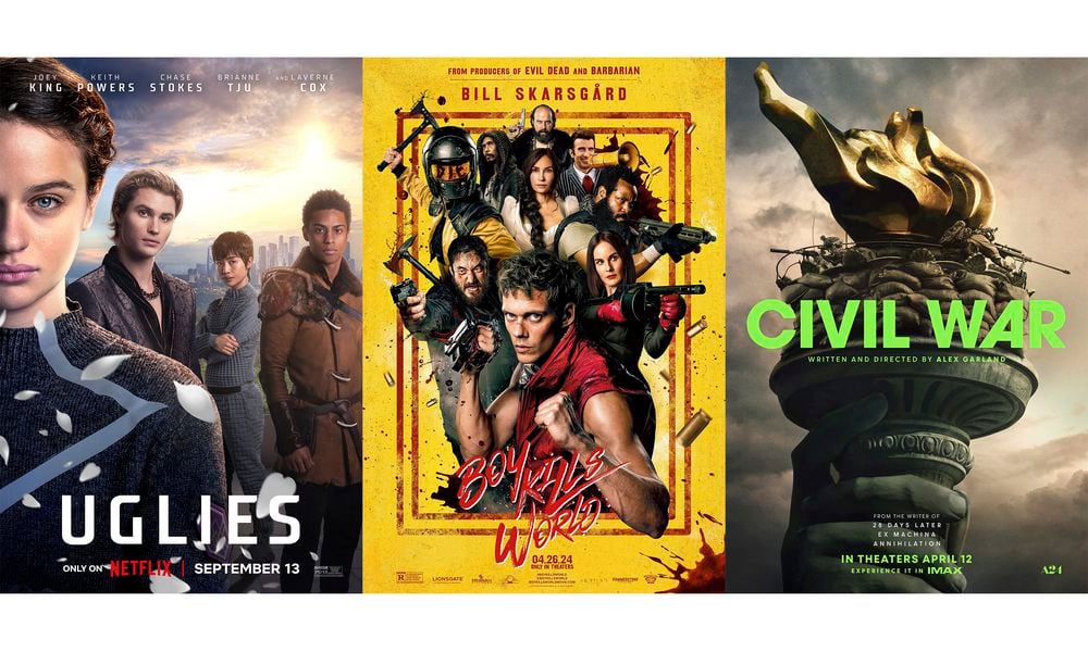 This combination of images shows promotional art for the films 