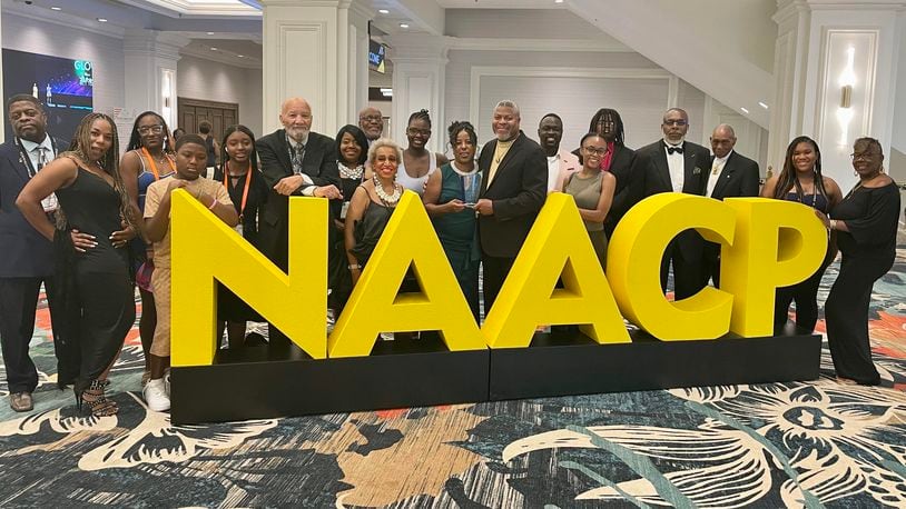 Dayton Branch NAACP President Derrick Foward recently accepted the Thalheimer Award on behalf of the local chapter. CONTRIBUTED