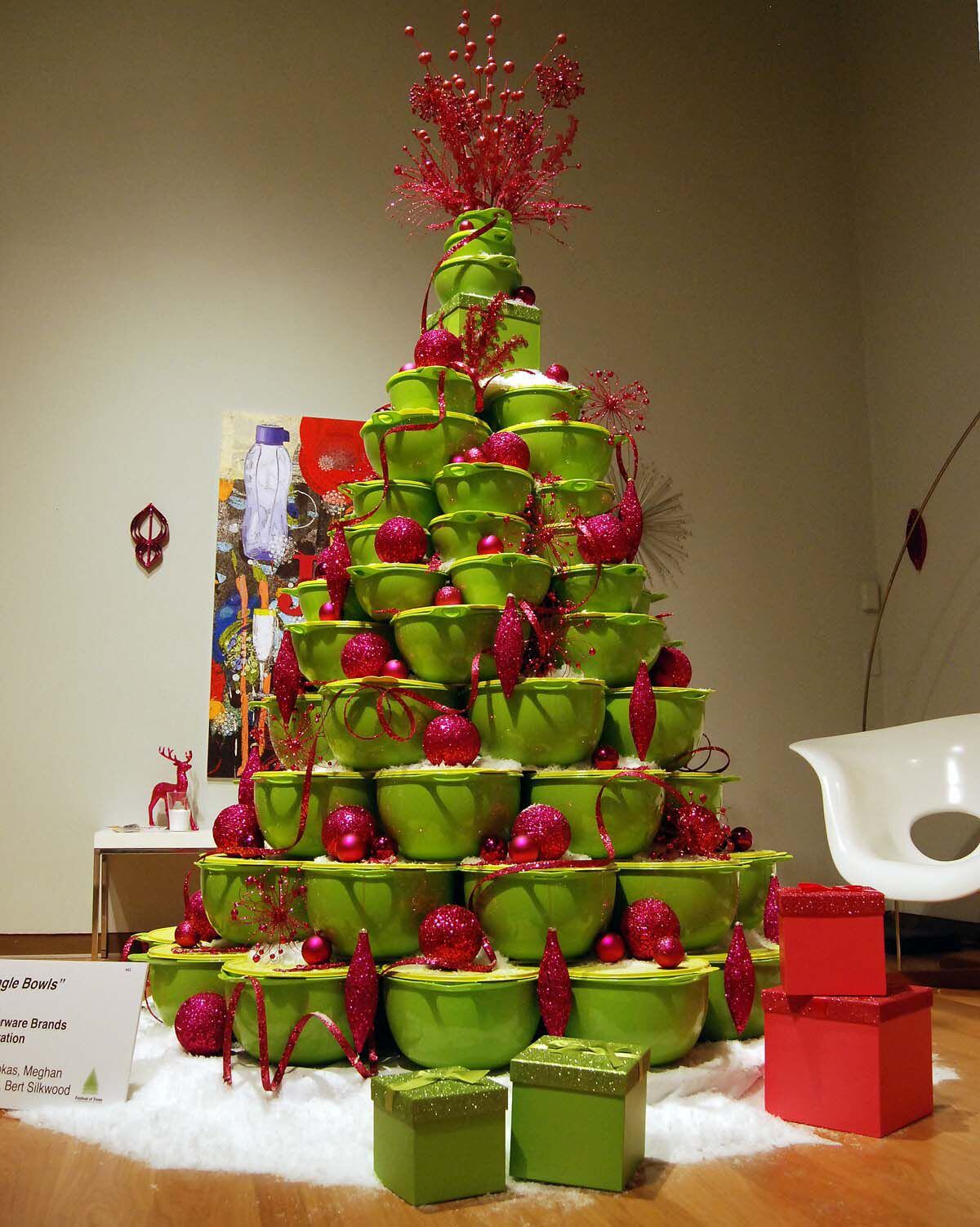 Tupperware tree at the Festival of the Trees , a yearly fundraiser at the  Orlando Museum of Art