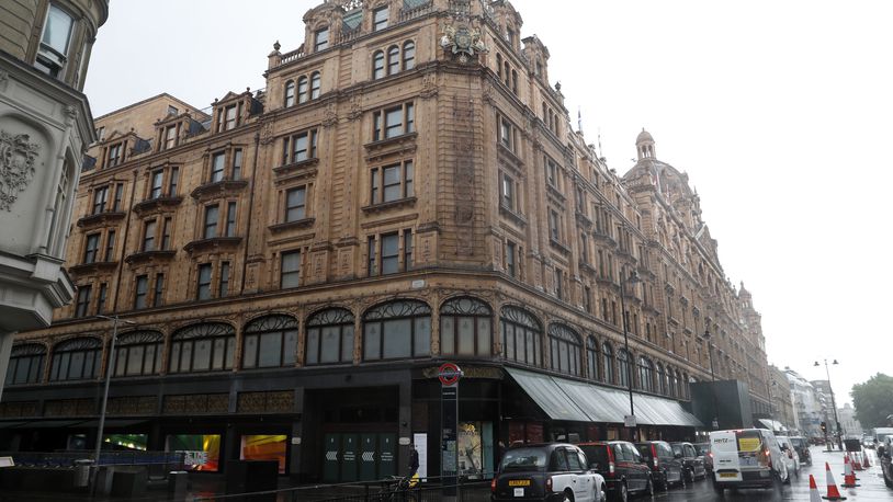 FILE -A general view of Harrods department store in London, July 1, 2020.(AP Photo/Alastair Grant, File)