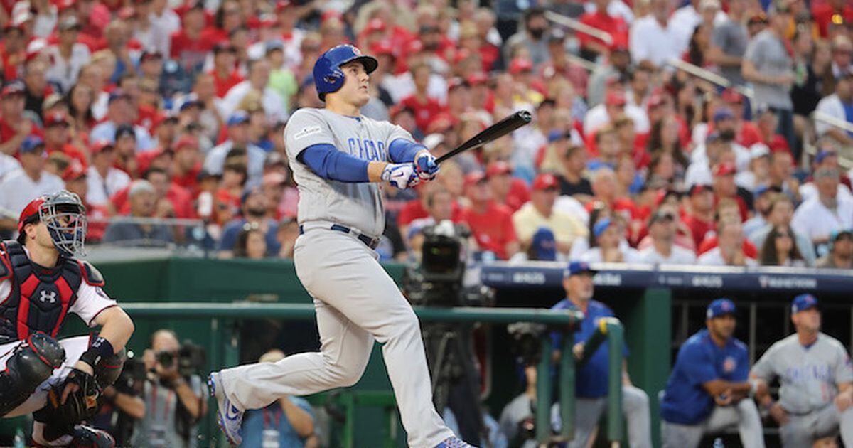 Anthony Rizzo 44 Chicago Cubs baseball player first baseman action
