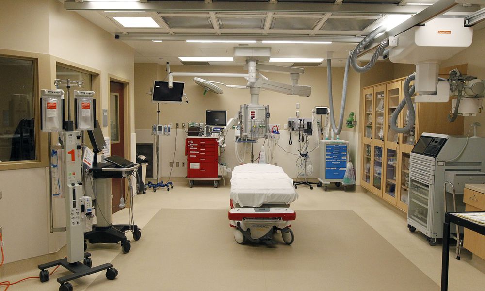 A trauma room part of a previous expansion of Kettering Health - Dayton, previously known as Grandview Hospital. Workplace violence is increasing among emergency departments and other hospital settings, ER doctors say. STAFF FILE