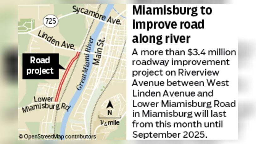 A more than $3 million roadway improvement project on Riverview Avenue between West Linden Avenue and Lower Miamisburg Road in Miamisburg will last from this month until September 2025.