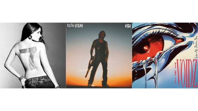 This combination of album cover images shows "7" by Nelly Fertado, from left, "High" by Keith Urban, and "Like All Before You" by Julian Casablancas + The Voidz. (Republic Records-Casablanca Records/A Hit Red Records-Capitol Records Nashville/Cult Records via AP)