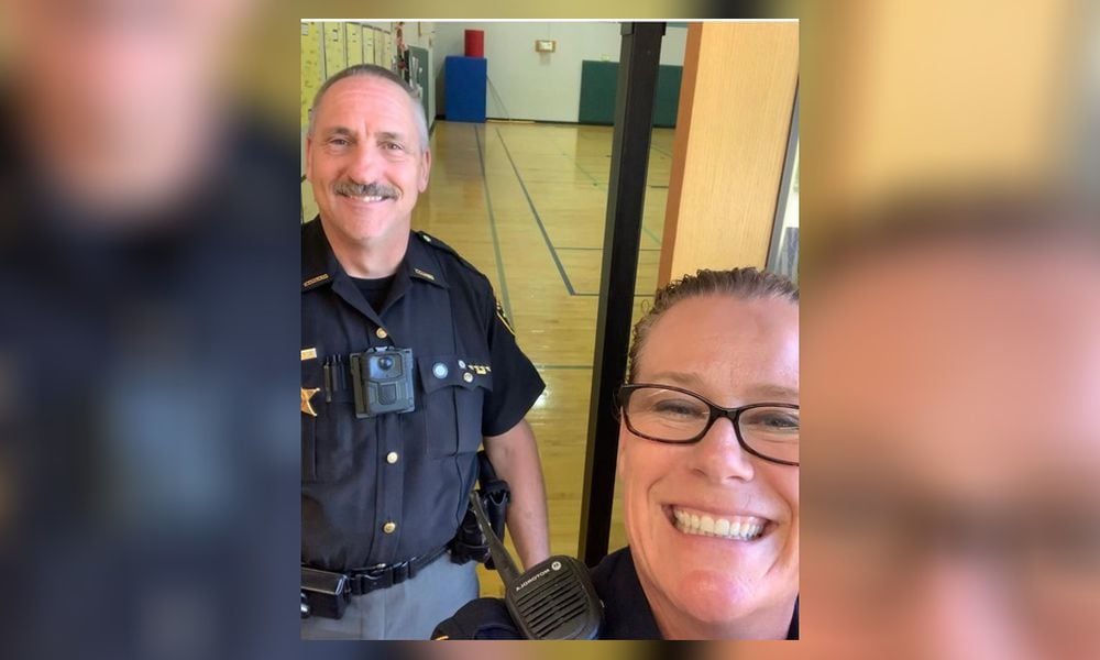 Retired Montgomery County Sheriffs Deputy Gary Fulwiler, who retired in March, and Centerville Police Officer Tracy Sommers who plans to retire in September. The two school resource officers will be grand marshals of the 2024 Centerville-Washington Twp. Americana Festival.