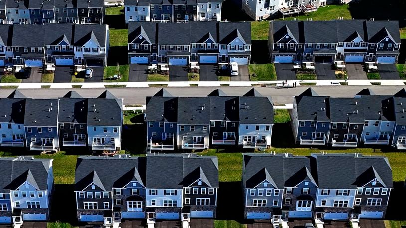 FILE - A housing development in Cranberry Township, Pa., is seen on March 29, 2024. (AP Photo/Gene J. Puskar, File)