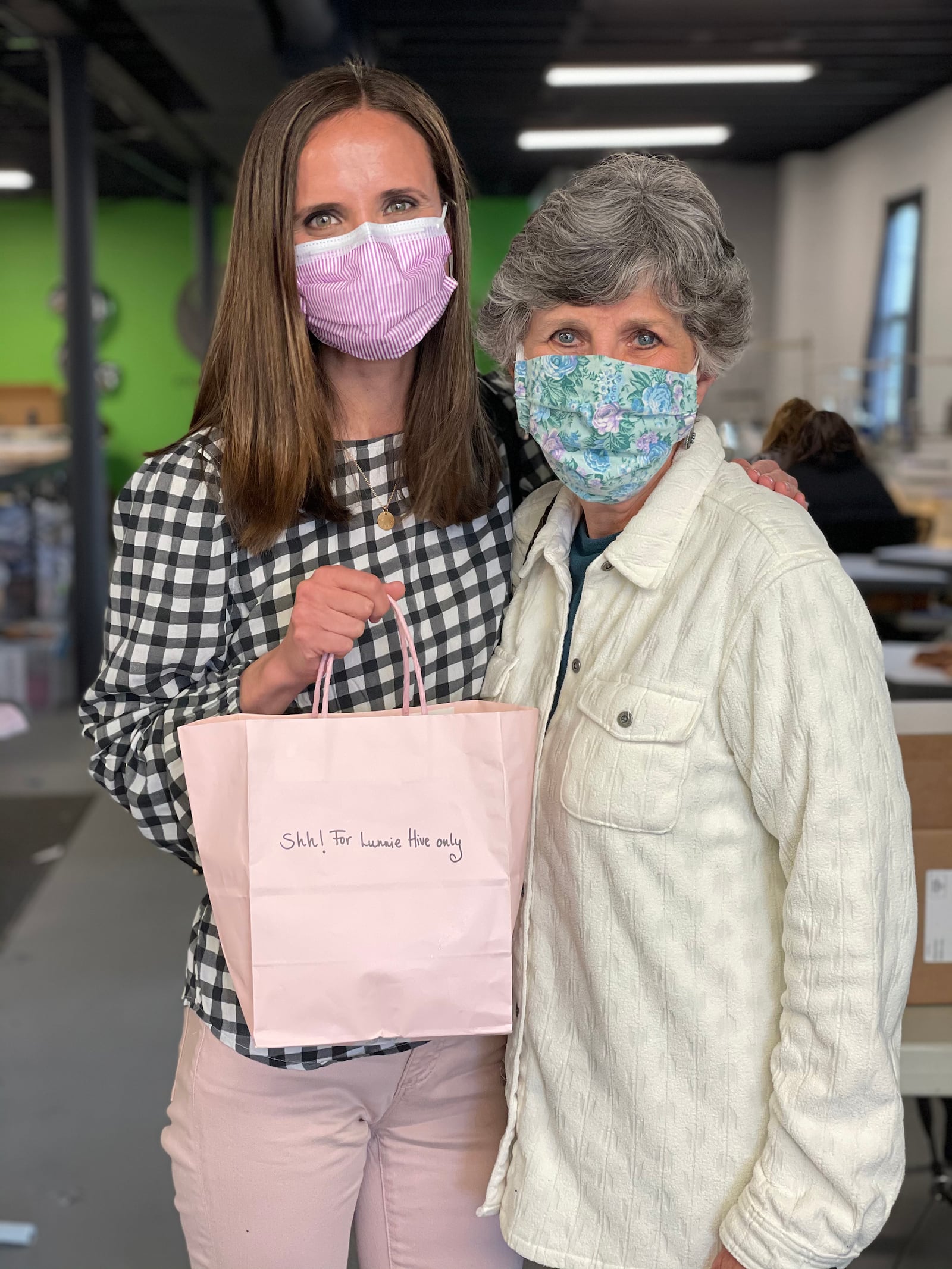 Sarah Kallile and her mom, Sue, who had a career in the garment industry, take the final Lunnie prototype bra to the manufacturer in Columbus. Lunnie has just had its first launch and is shipping product this month.