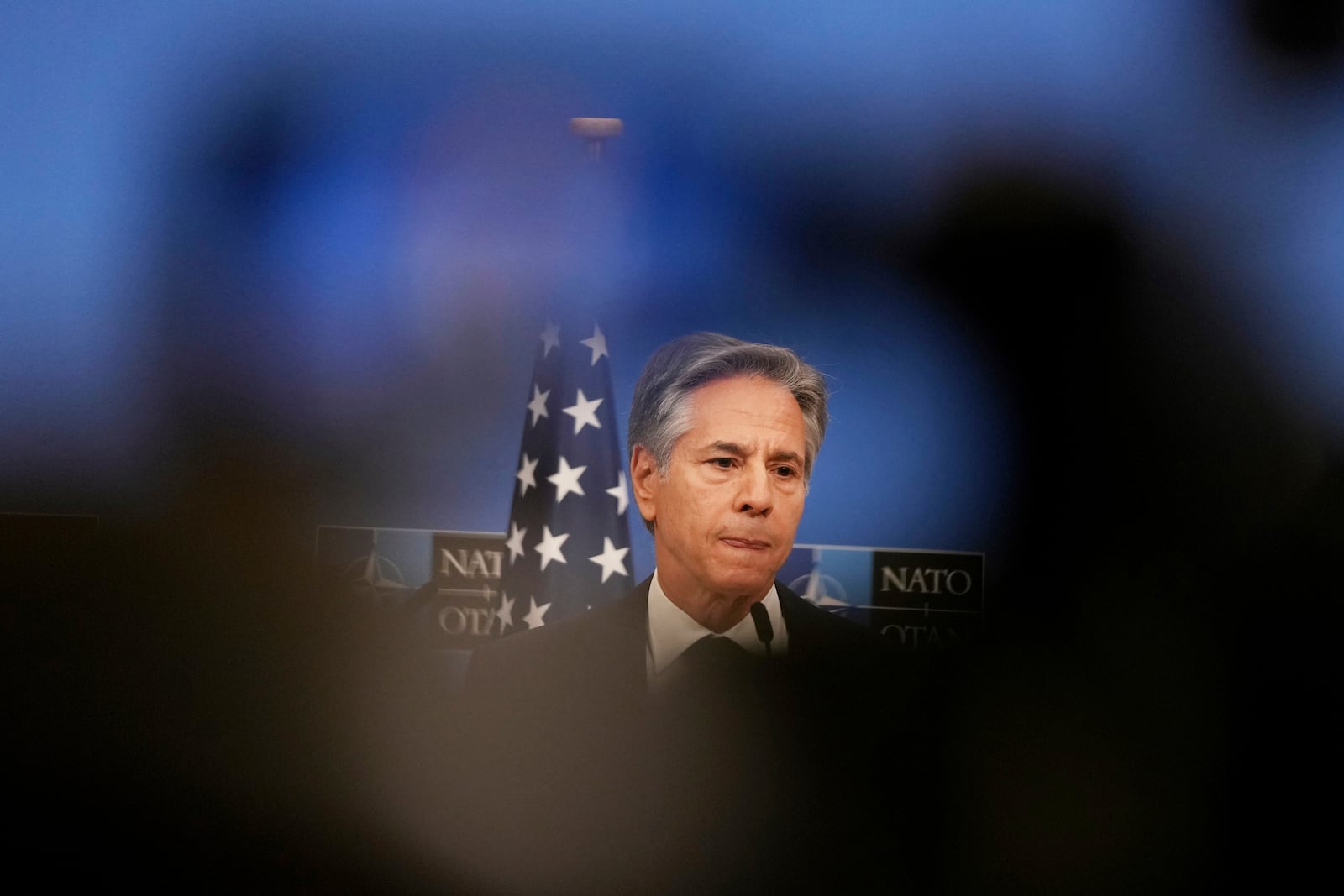 United States Secretary of State Antony Blinken speaks during a media conference at the conclusion of a meeting of NATO foreign ministers at NATO headquarters in Brussels, Wednesday, Dec. 4, 2024. (AP Photo/Virginia Mayo)