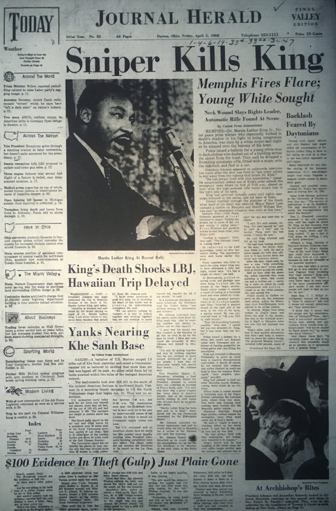 News pages tell MLK assassination story