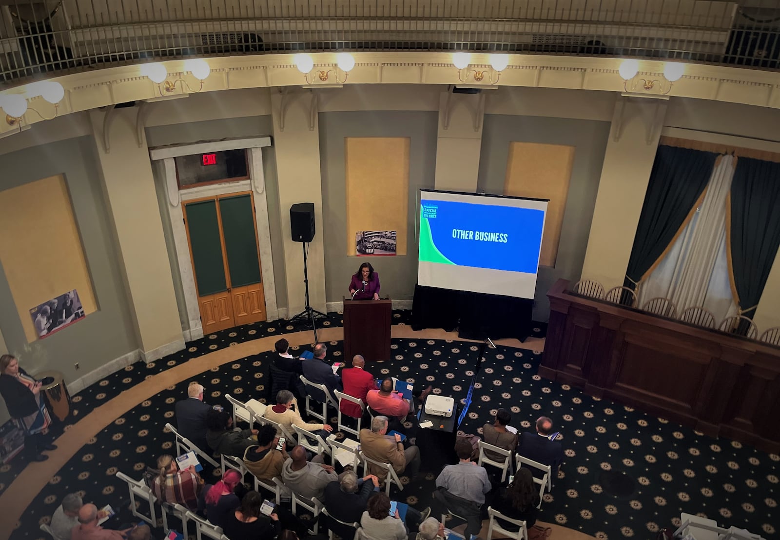 The Downtown Dayton Partnership annual Special Improvement District meeting on Tuesday at the Old Court House. CORNELIUS FROLIK / STAFF