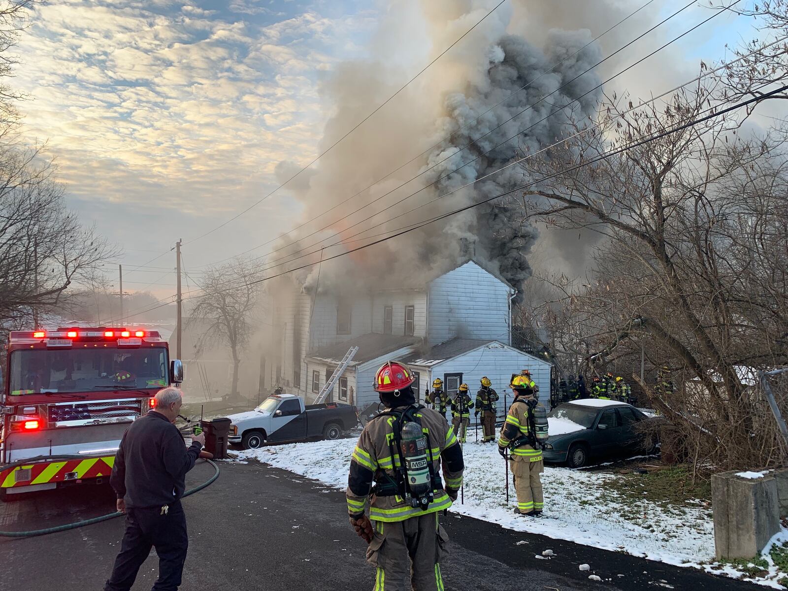 Franklin firefighters responded to a fire at a two-story home on Wilson Avenue late Tuesday afternoon. CONTRIBUTED/FRANKLIN DIVISION OF FIRE