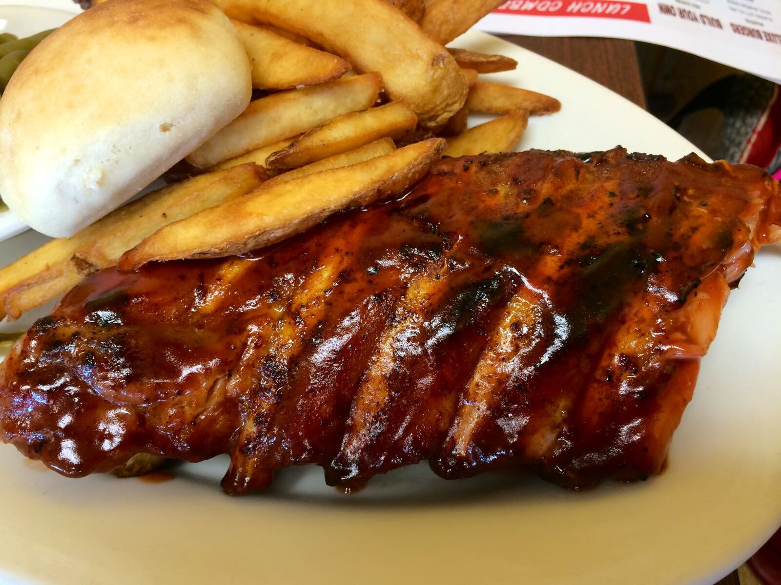 Barbecue ribs from the Old Hickory Bar-B-Q restaurant on Woodman Drive in Riverside. A second Old Hickory restaurant opened last week in Brookville. 2014 file photo by Michelle Fong