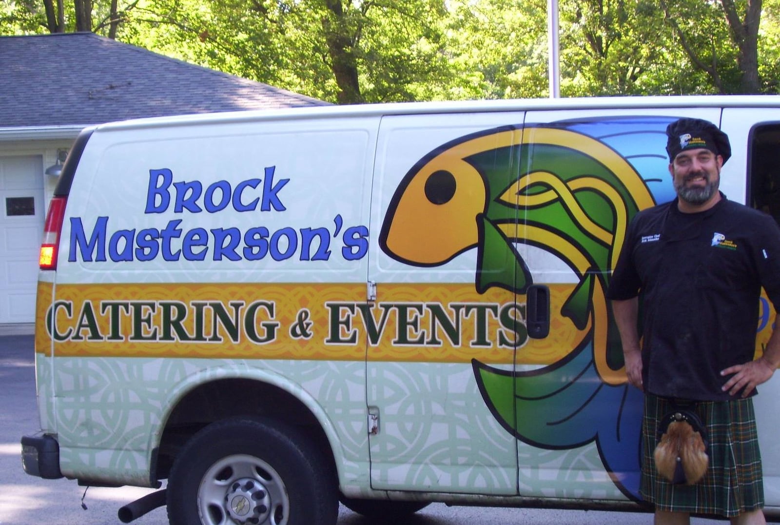 Brock Masterson's Catering Event van, with owner Rick Schaefer.