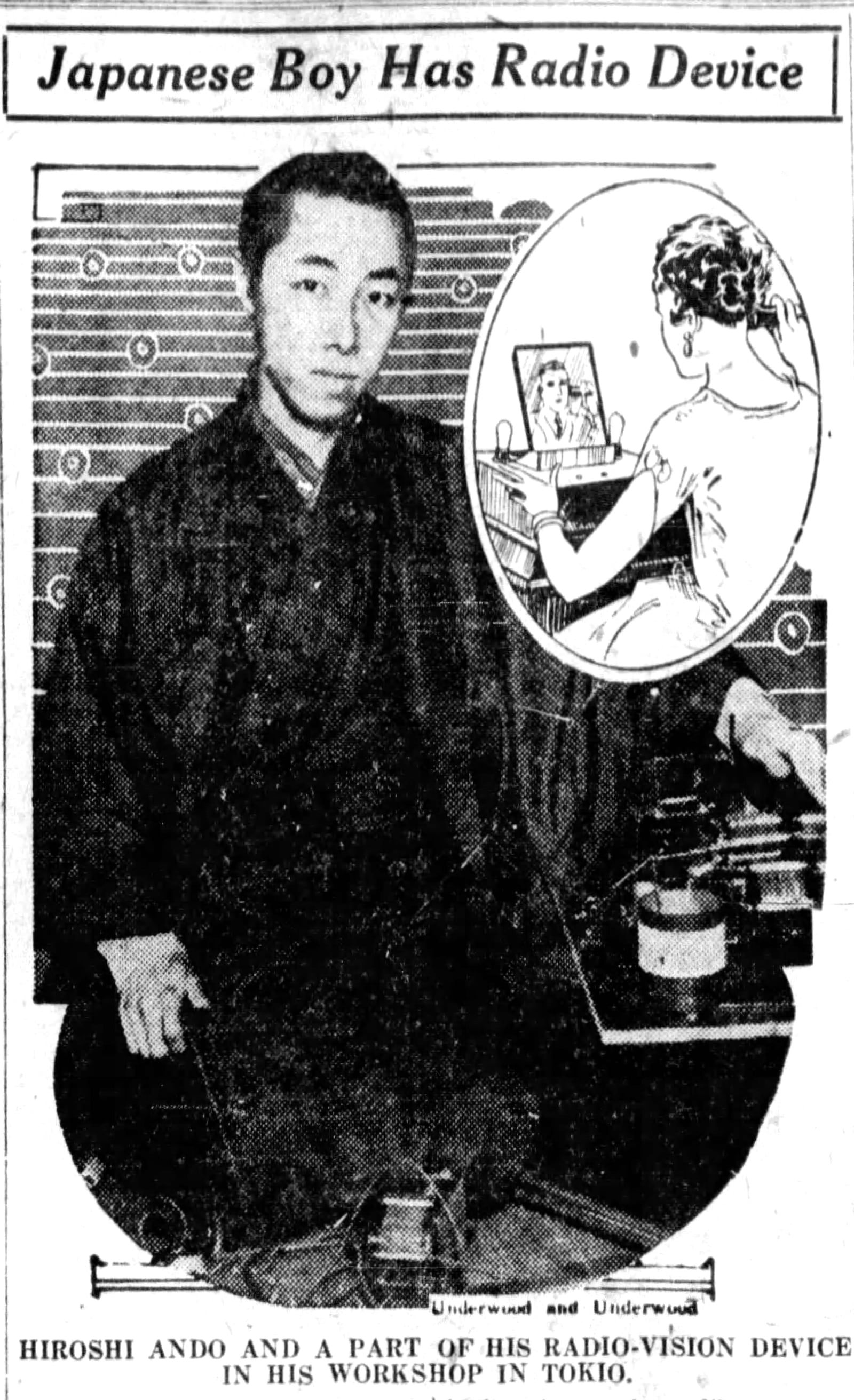 In 1926, 24-year-old Hiroshi Ando, of Japan, made a device described as a radio telephone that allowed for a person using the device to see the person on the other end of "the line." DAYTON DAILY NEWS ARCHIVES