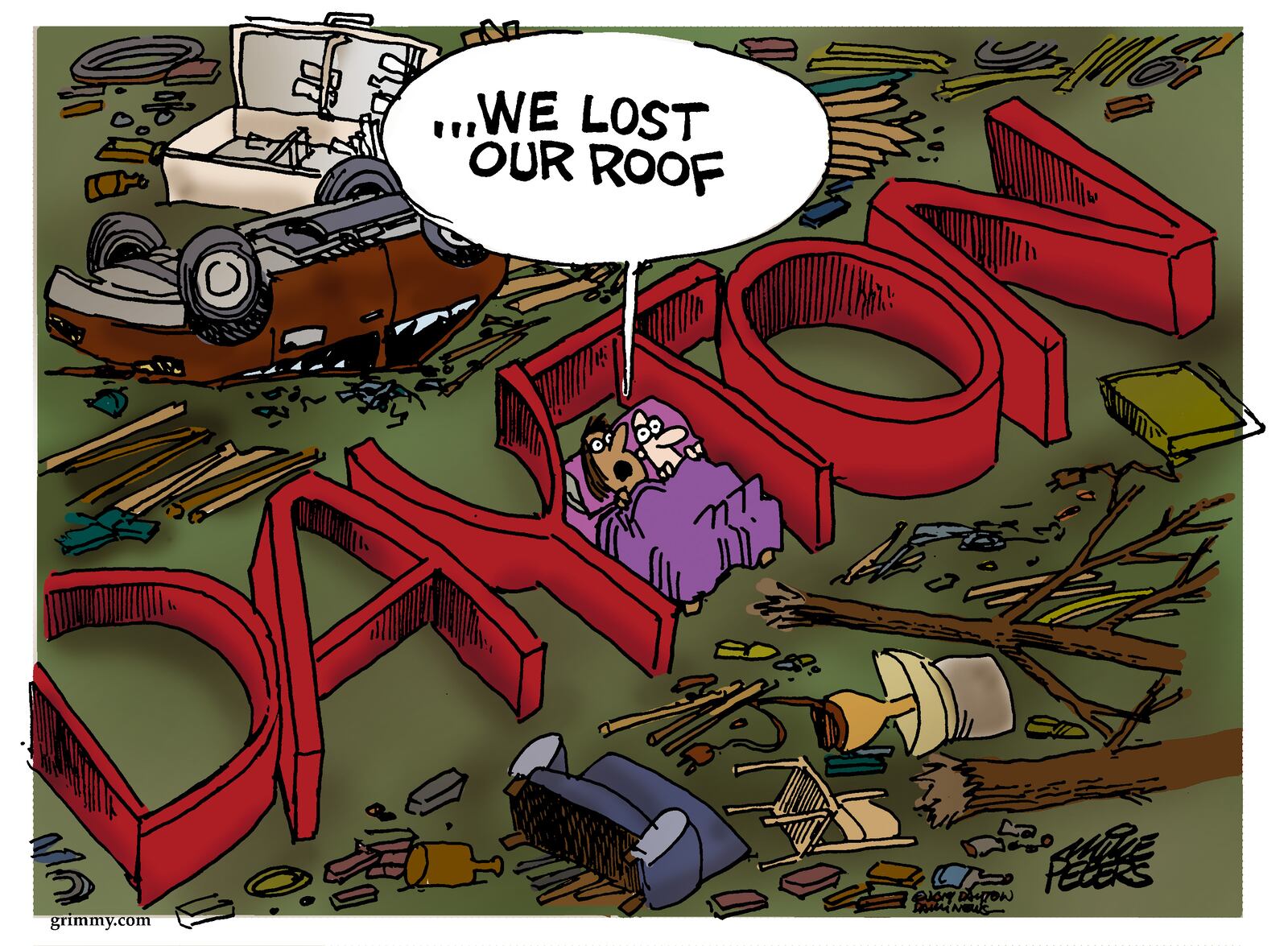 Mike Peters editorial cartoon after the Dayton tornadoes (May 28, 2019)