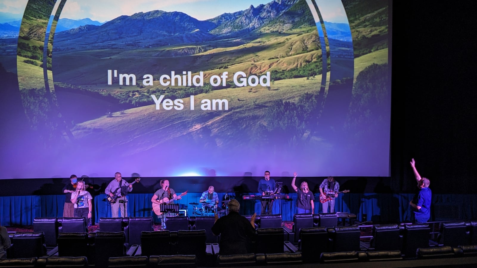 Liberation Church holds services in the Cinemark Dayton South movie theater complex near the Dayton Mall. CONTRIBUTED PHOTO