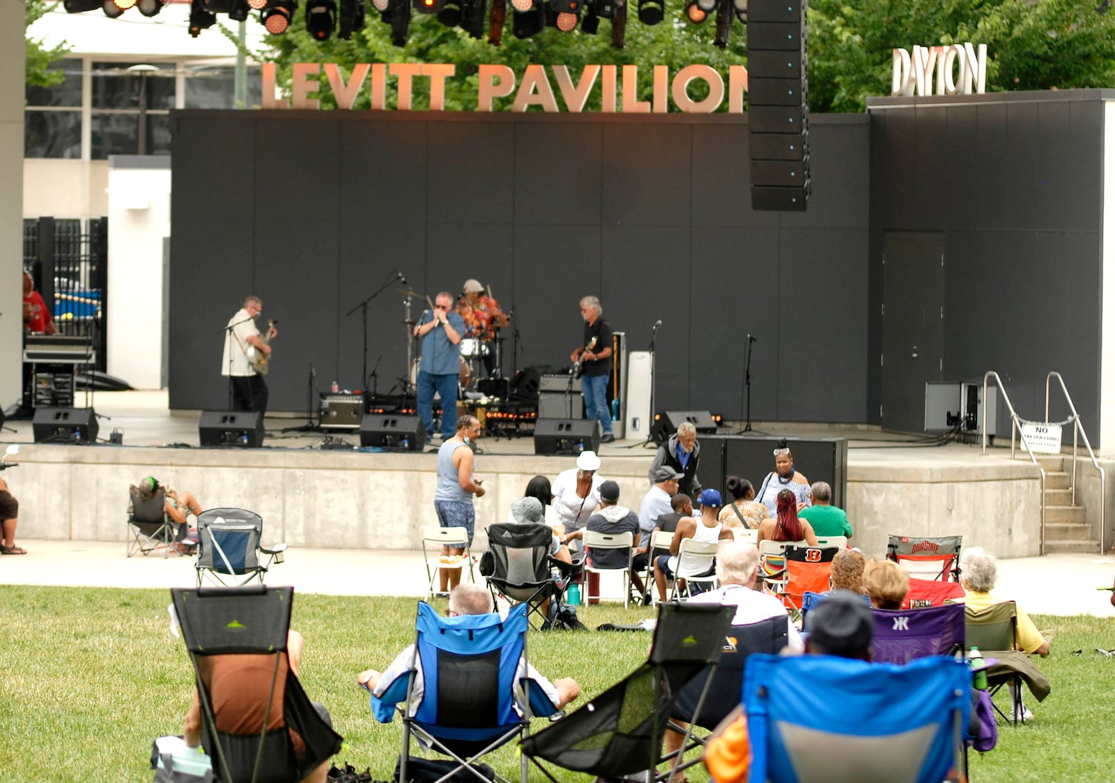 Visitors to Levitt Pavilion were singing and dancing to the "Blues" during the Dayton "Blues" Festival on Sunday, July 24. Five bands entertained the crowd during the free concert which was sponsored by the City of Dayton Department of Recreation. DAVID A. MOODIE/CONTRIBUTING PHOTOGRAPHER