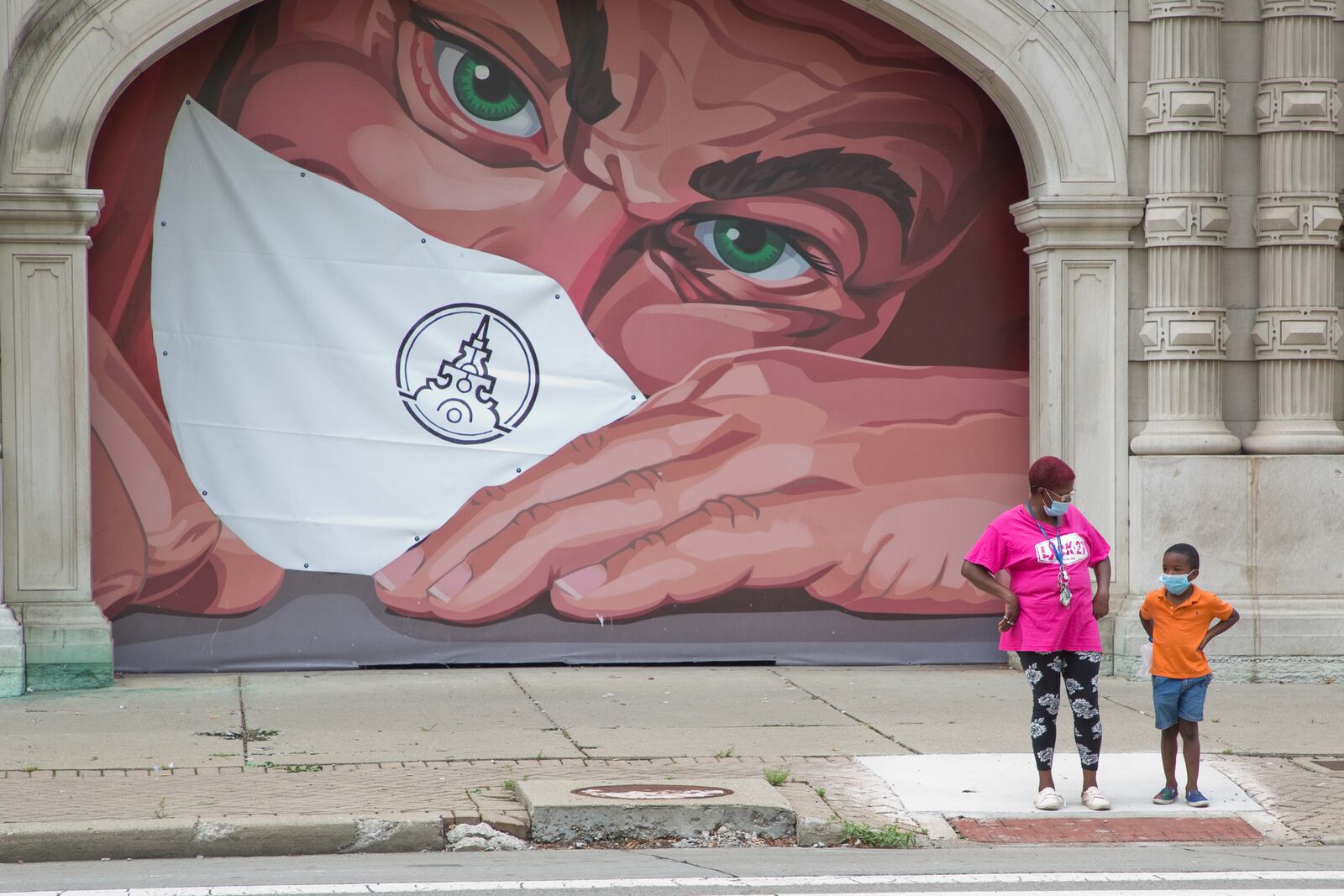 On Aug. 3, 2020. Adam Alonzo photographed masked pedestrians outside Dayton Arcade. ADAM ALONZO/CONTRIBUTED