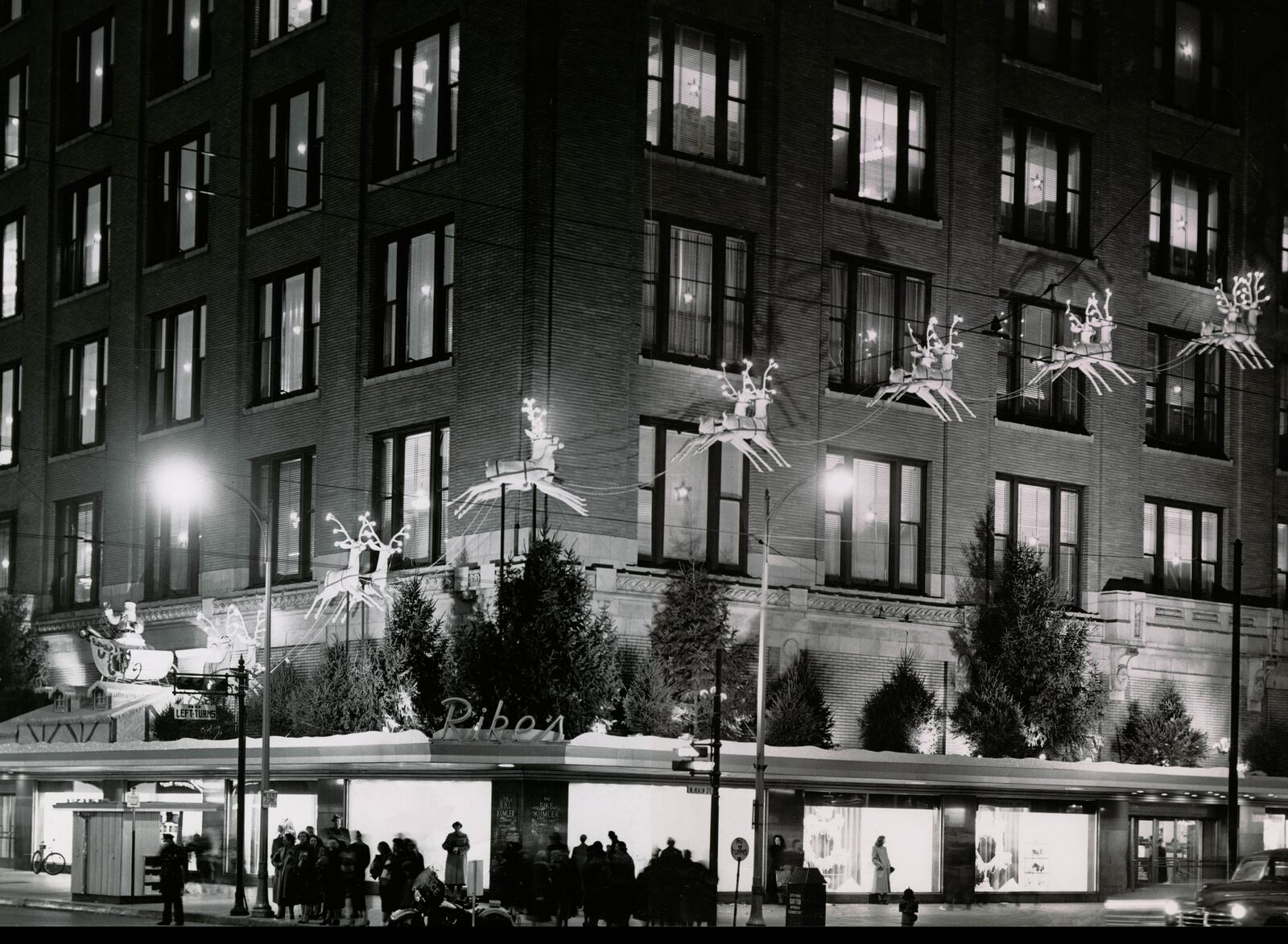 Visitors take in the windows of Rike's department store in 1952.  Frederik Rike, owner of the Rike-Kumler Co., moved the Christmas window displays from New York City to downtown Dayton in 1945. DAYTON DAILY NEWS FILE