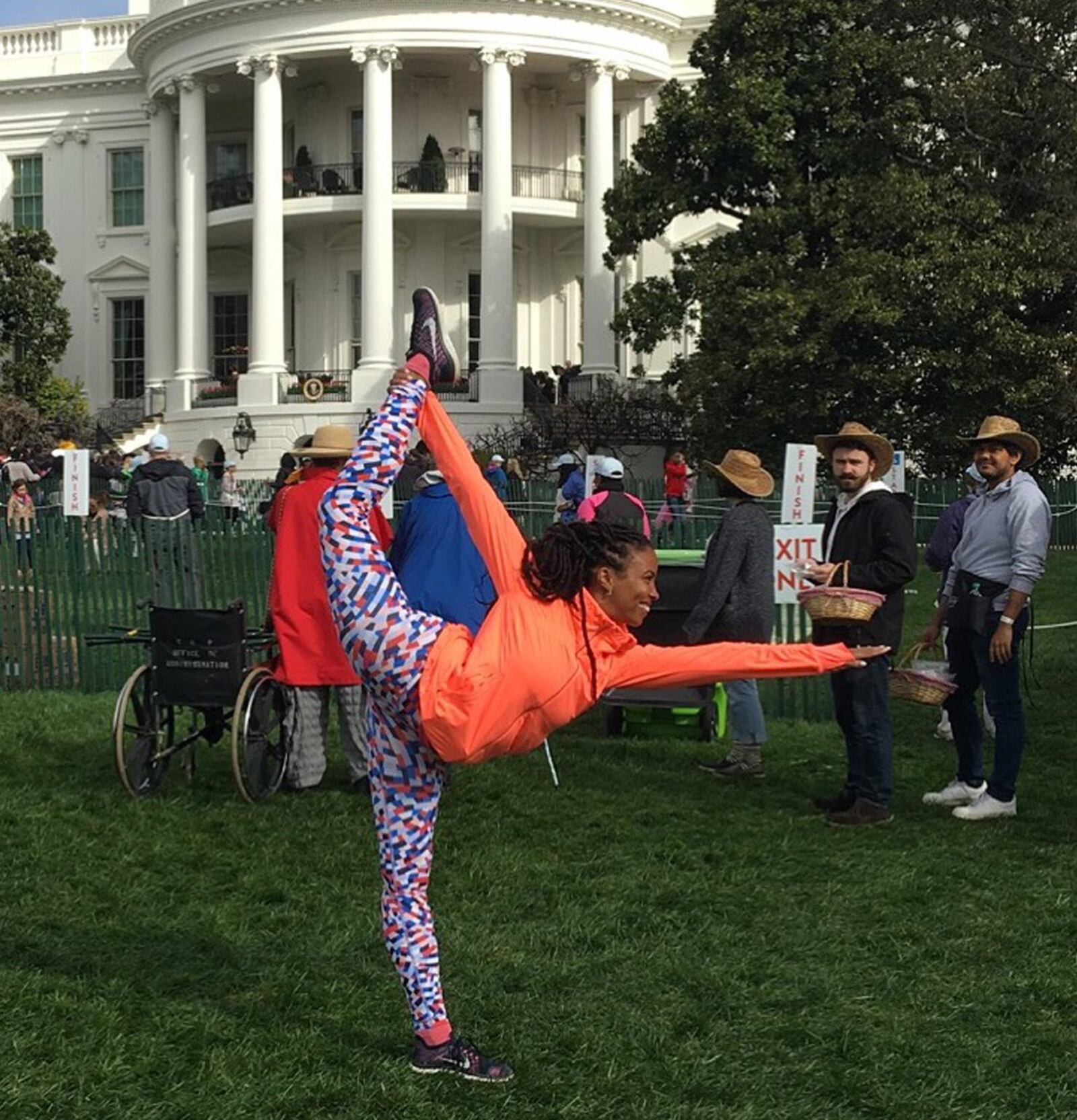 Trotwood native Chelsea Jackson Roberts was invited to present yoga techniques at the 2016 White House Egg Roll as part of Michelle Obama’s “Let’s Move” campaign. CONTRIBUTED