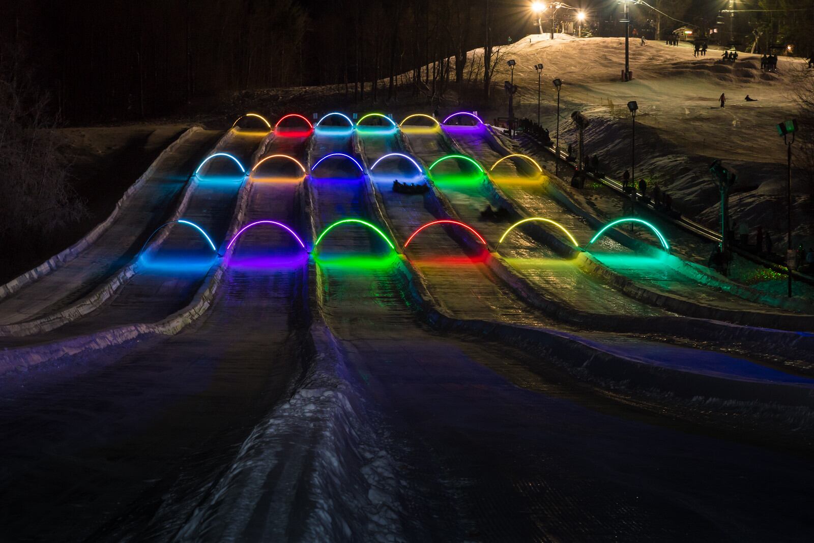 Beginning on Dec. 13, Snow Trails in Mansfield offers glow tubing.