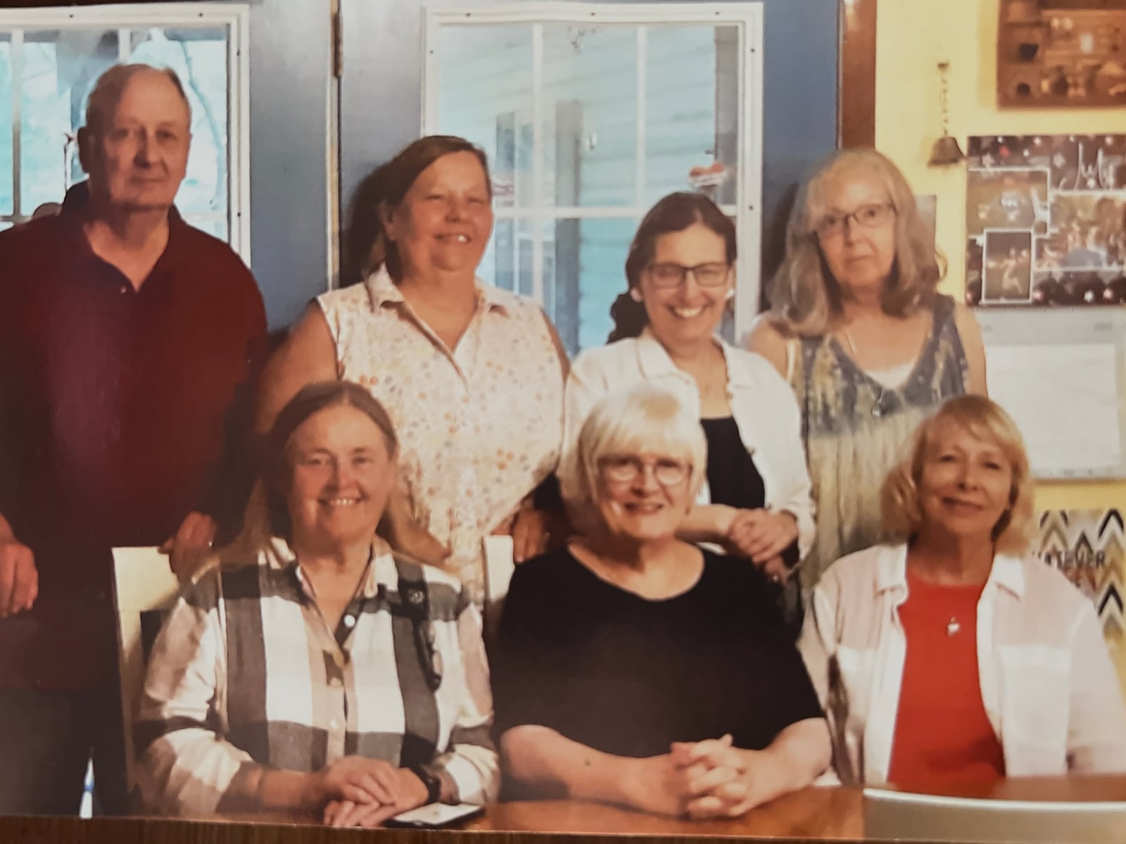 Linda Healy joined the Legacy Writers group after taking a writing class at the University of Dayton. Group members are back row left to right, John Bowen, Christy Piszkiewicz, Dr. Shulamit Adler and Healy. Front row left to right, they are Jude Walsh, Fran O’Connor and Marcia Wendeln. CONTRIBUTED