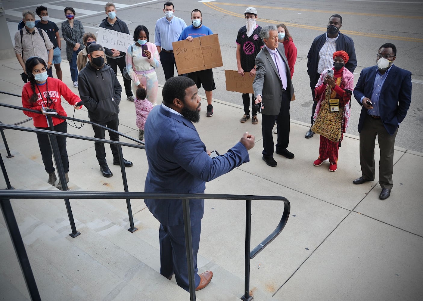 Protesters at City Hall