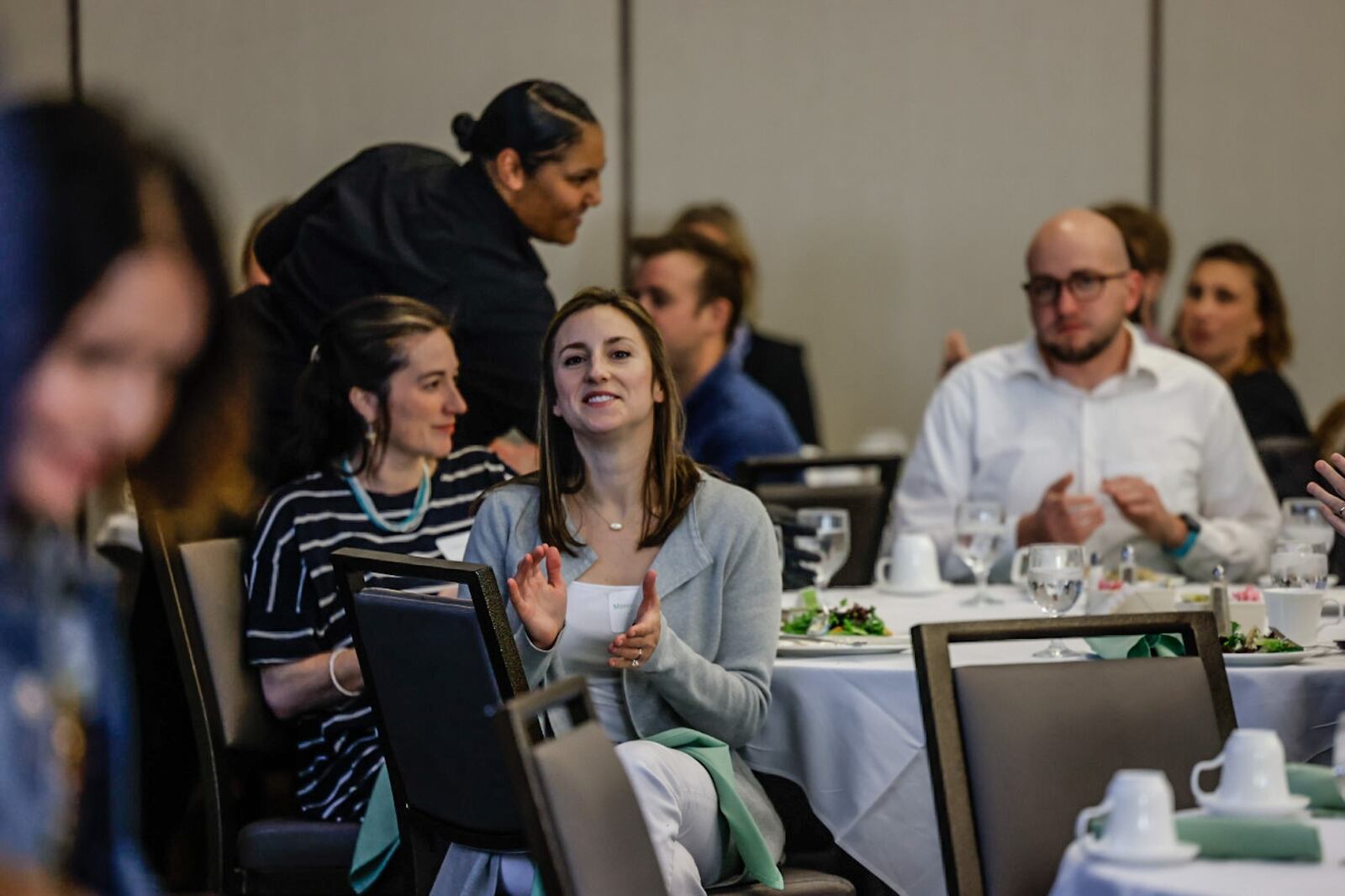 “Sustainability leaders gathered at the Dayton Regional Green luncheon at Sinclair Community College on Thursday to highlight green initiatives throughout the Miami Valley. JIM NOELKER/STAFF