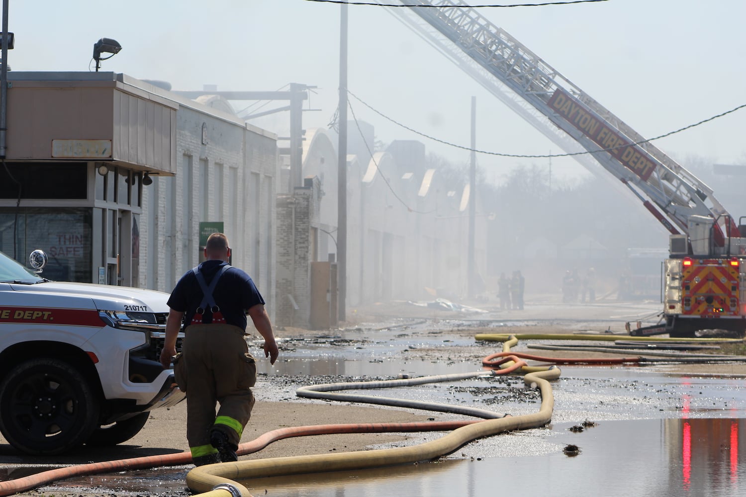 Fire at Wright brothers airplane factory site