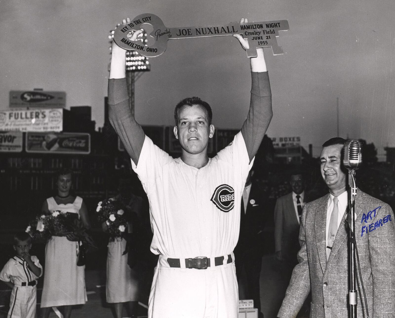 Joe Nuxhall, Hamilton Night, Crosley Field, 1955. Photo courtesy of the Nuxhall family.