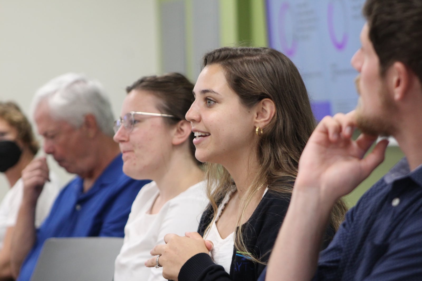 Meg Maloney, Dayton sustainability specialist, at an environmental advisory board meeting. CORNELIUS FROLIK / STAFF