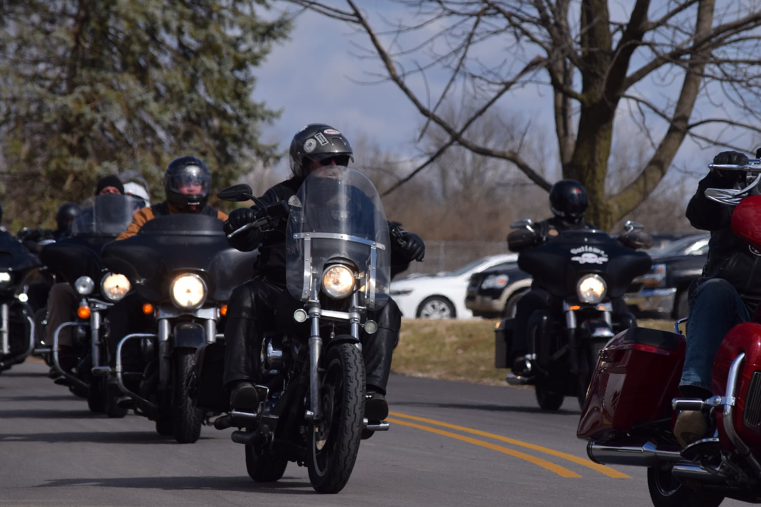 PHOTOS: Thousands of Outlaws attend motorcycle gang leaders funeral at Montgomery County Fairgrounds.