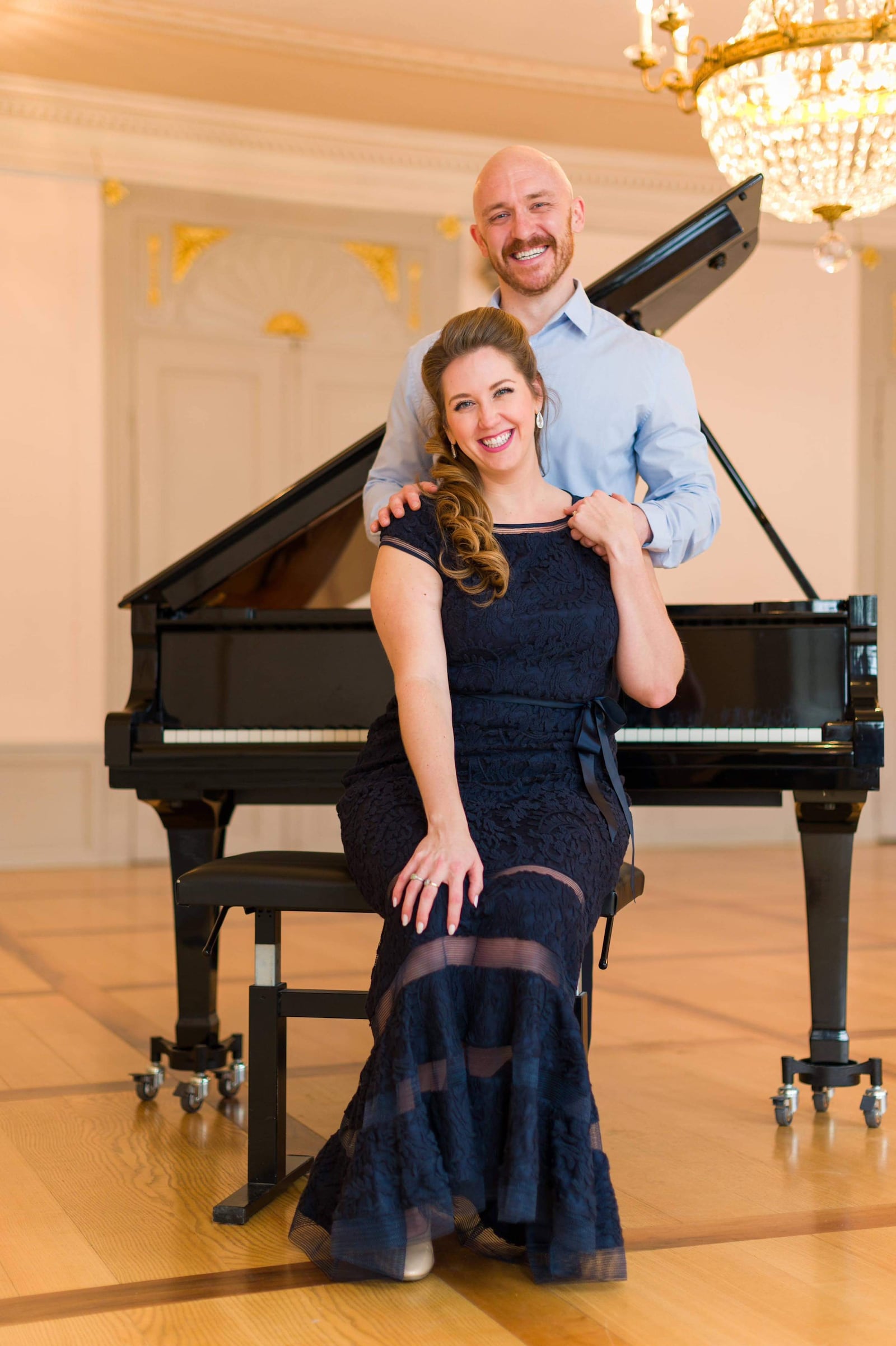 Playing a married couple in the DPAA’s upcoming production of “Die Fledermaus” are an actual married couple, Dayton native baritone Jason Cox and soprano Rebecca Krynski Cox. CONTRIBUTED