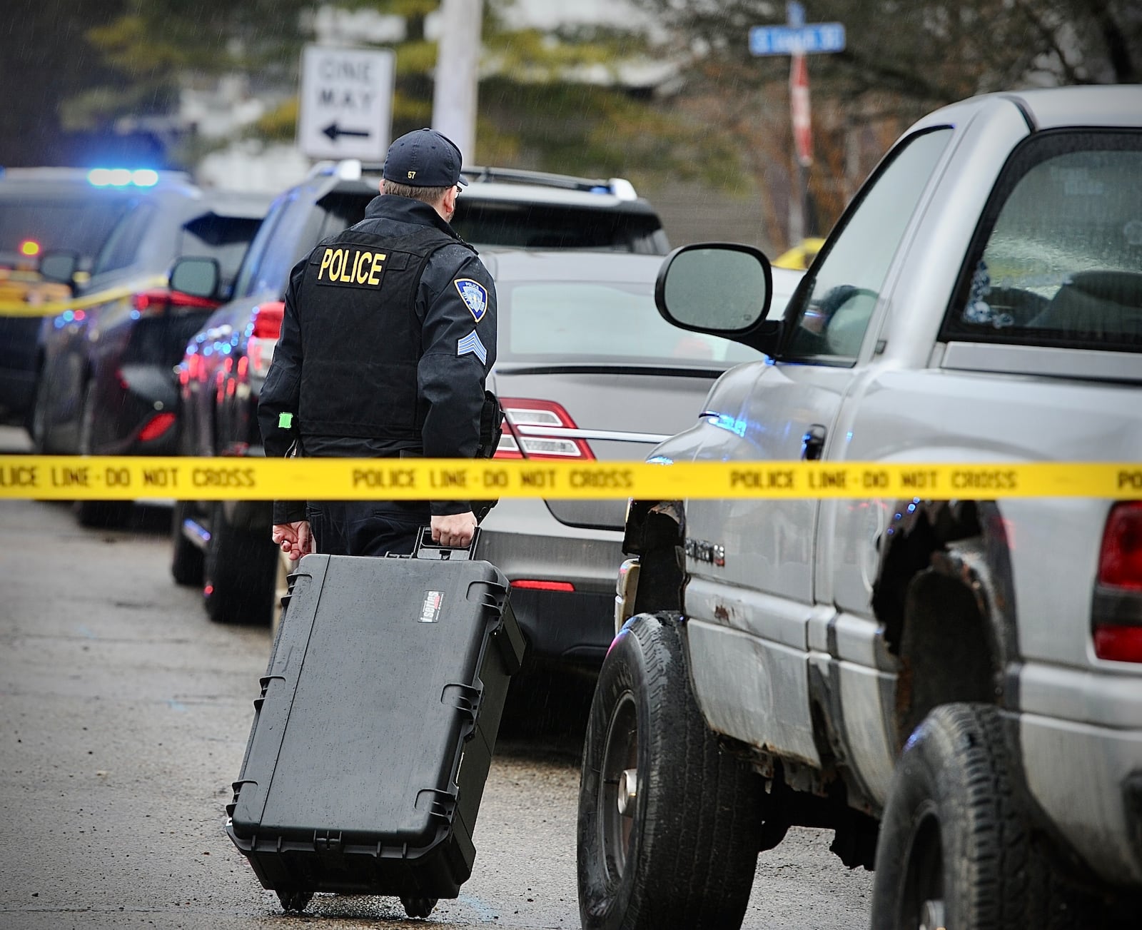 Xenia police are investigating two shootings – this one on second Street, and another on Alabama Drive, Monday, January 16, 2023. | MARSHALL GORBY