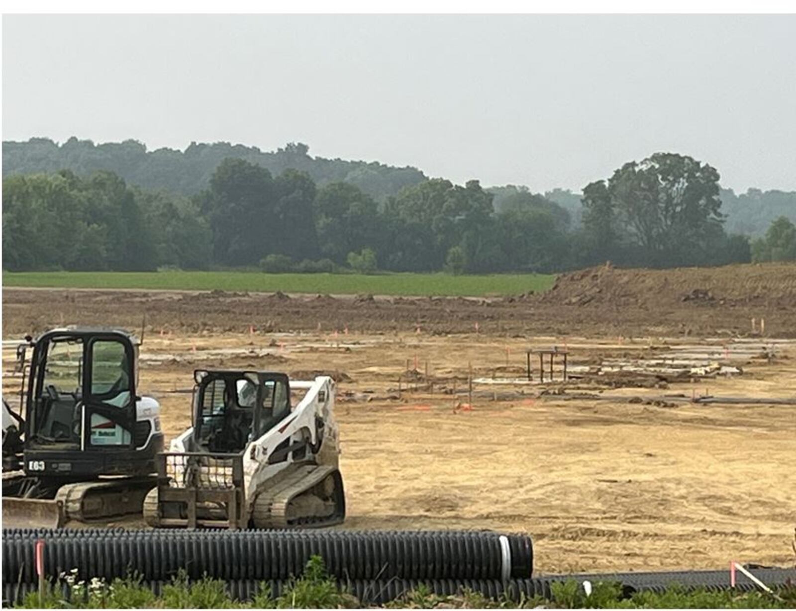 Site work is under way for Bentley's Pawsome Resort in Wayne Twp. A 30,000 square-foot building will feature an indoor and outdoor dog park, a day care and lodging for dogs. The new business is targeted for opening this fall. ED RICHTER/STAFF