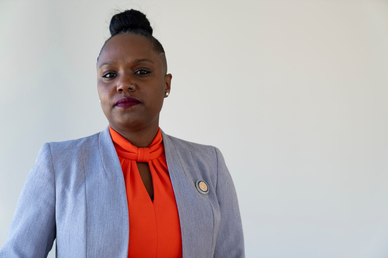 Virginia Democratic Del. Jackie Glass poses for a portrait, Thursday, Dec. 12, 2024, in Norfolk, Va. (AP Photo/Stephanie Scarbrough)