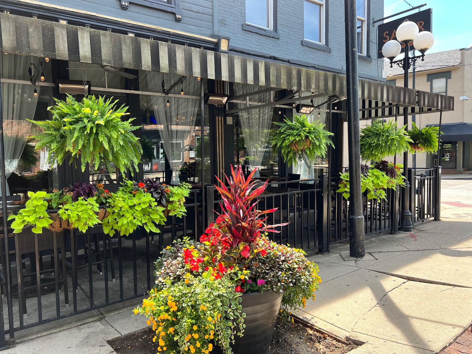 Salar Restaurant & Lounge's permanent front patio facing Fifth Street in the Oregon District in downtown Dayton. 