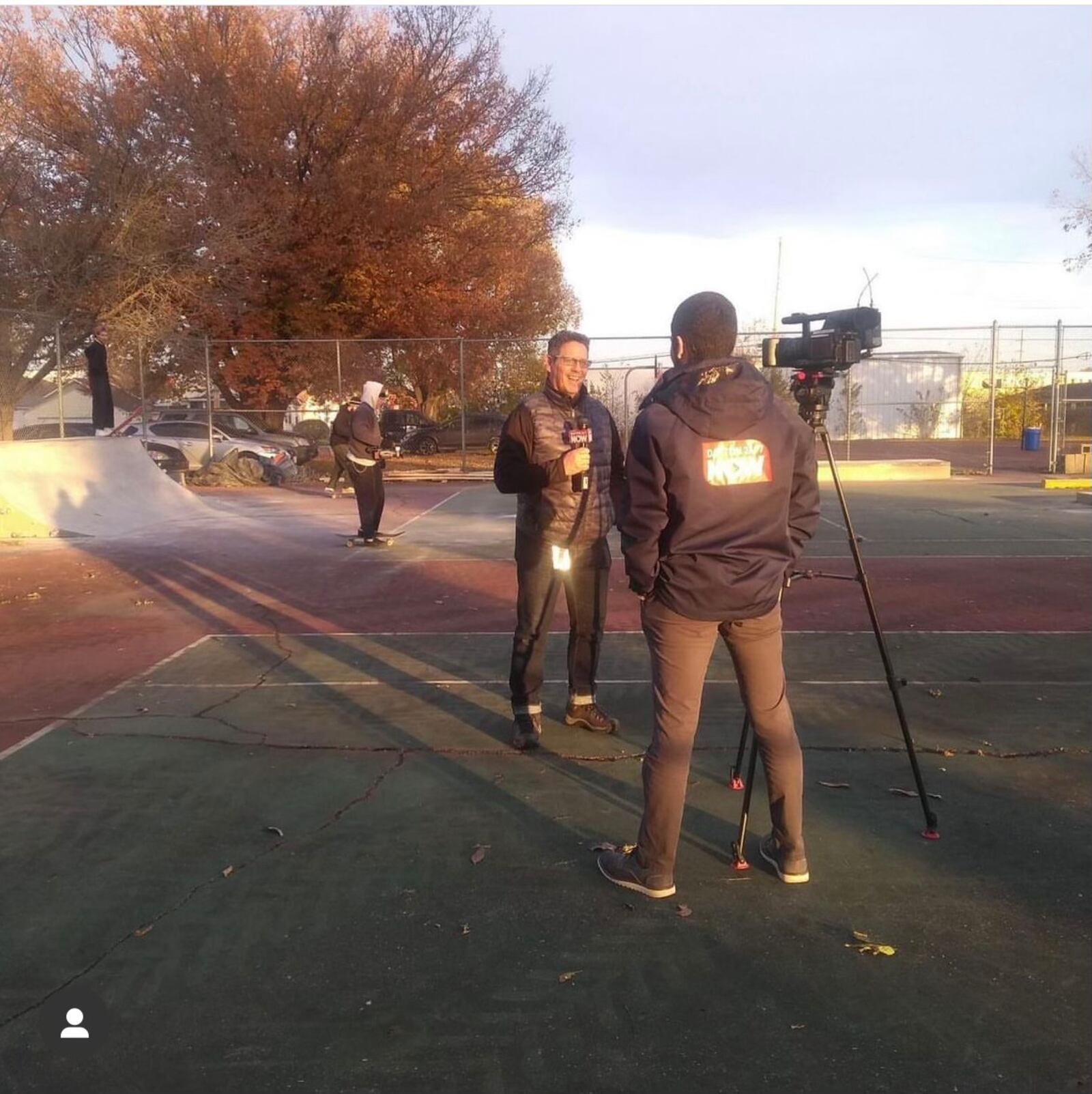 David Schweitzer (center), the project manager for the skate park at Claridge Park, one of two DIY parks in development with assistance from The Collaboratory in Dayton and Rhymesayers Entertainment in Minneapolis.