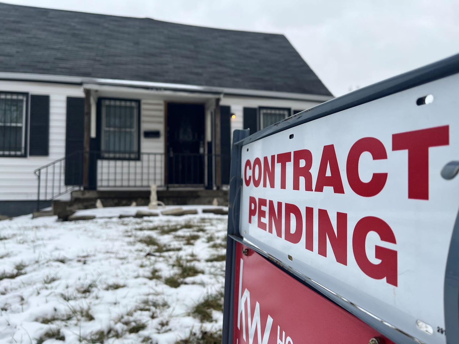 A home in northwest Dayton that was listed for sale online for $69,999. The home has a contract pending. CORNELIUS FROLIK / STAFF