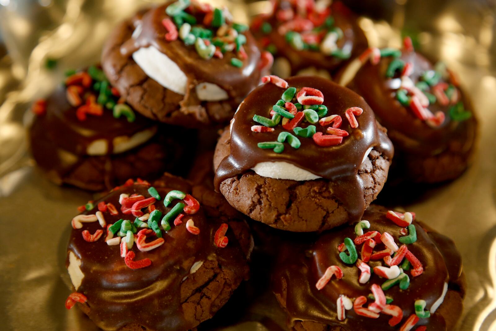 These Peppermint Hot Cocoa Cookies submitted by Rebekah Lermond of Vandalia received an honorable mention in the 2016 Dayton Daily News Holiday Cookie Contest. LISA POWELL/STAFF