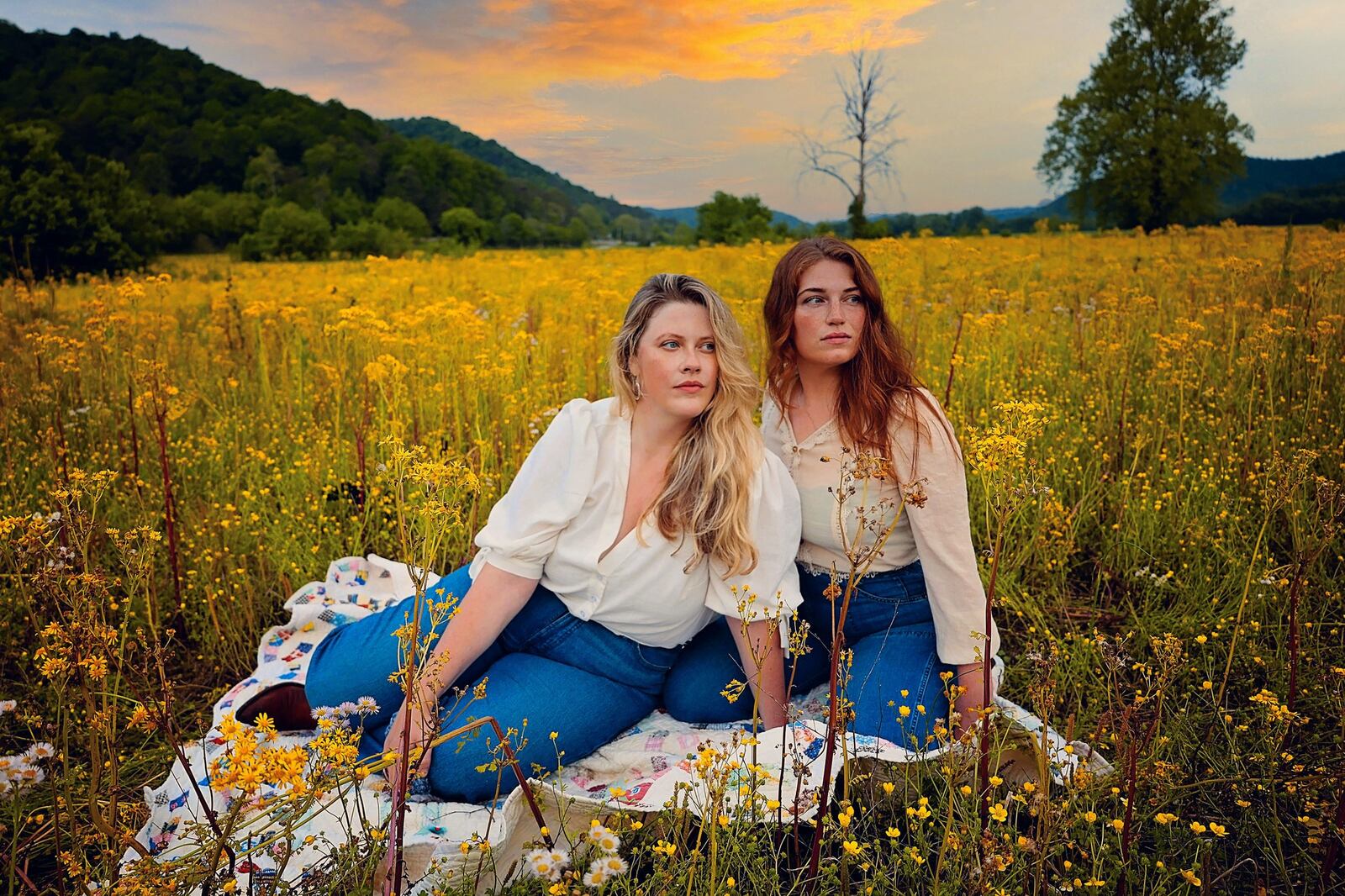 Montana Hobbs (left) and Linda Jean Stokely of Kentucky-based Americana duo the Local Honeys performs with local group Sam King & the Suspects at Oregon Express in Dayton on Saturday.