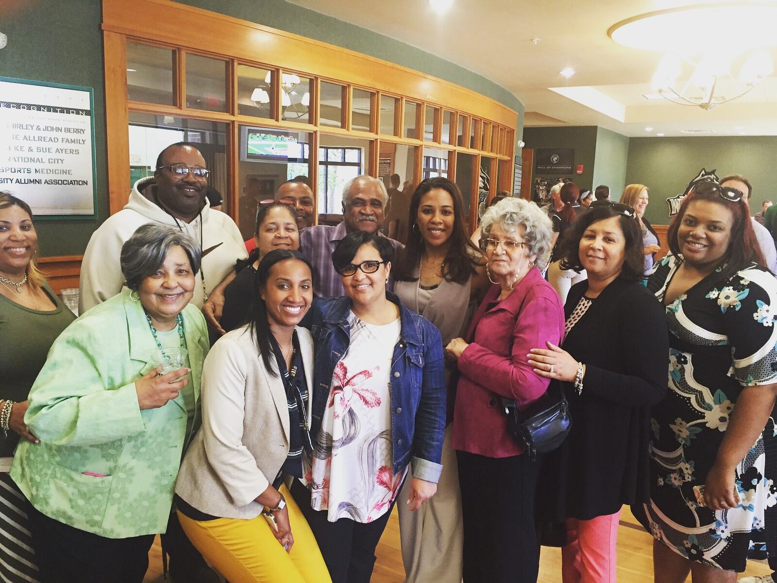 Wright State coach Katrina “Trina” Merriweather (back row, center) and her family. CONTRIBUTED