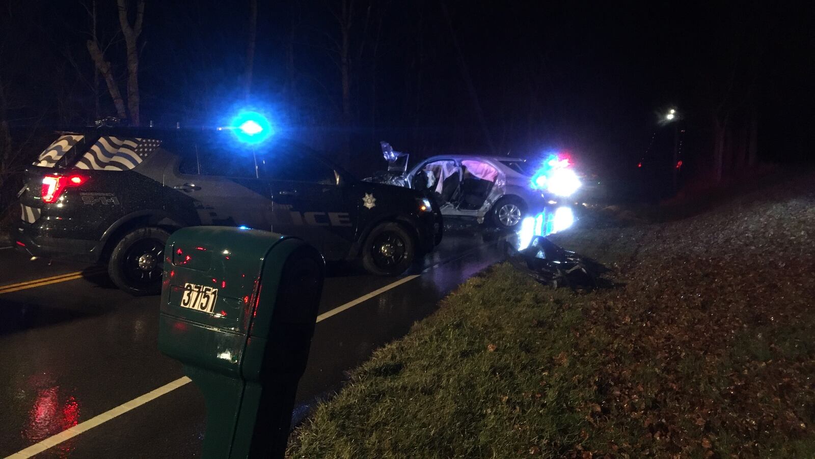 Three people were critically injured in a two-vehicle crash Feb. 5, 2020, in the 3500 block of Diamond Mill Road near Wolf Creek Pike in Perry Twp. NOAH FICKERT / STAFF