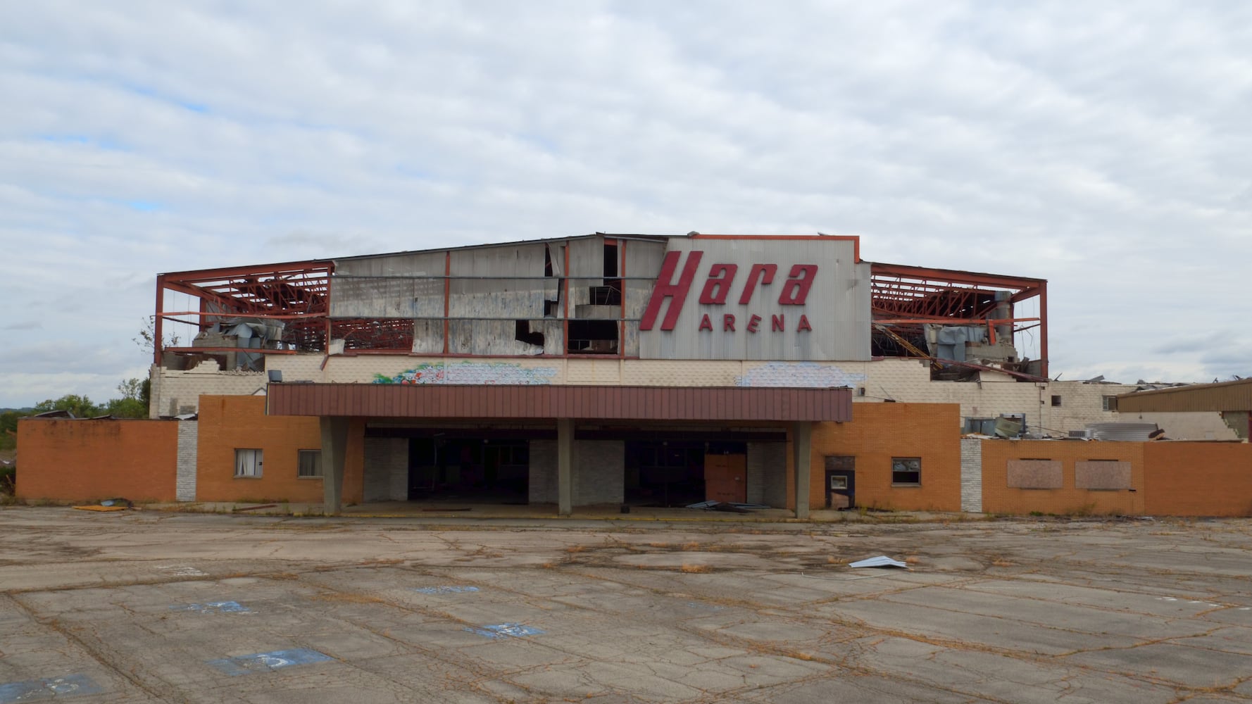 PHOTOS: What tornado-damaged Hara Arena looks like from above