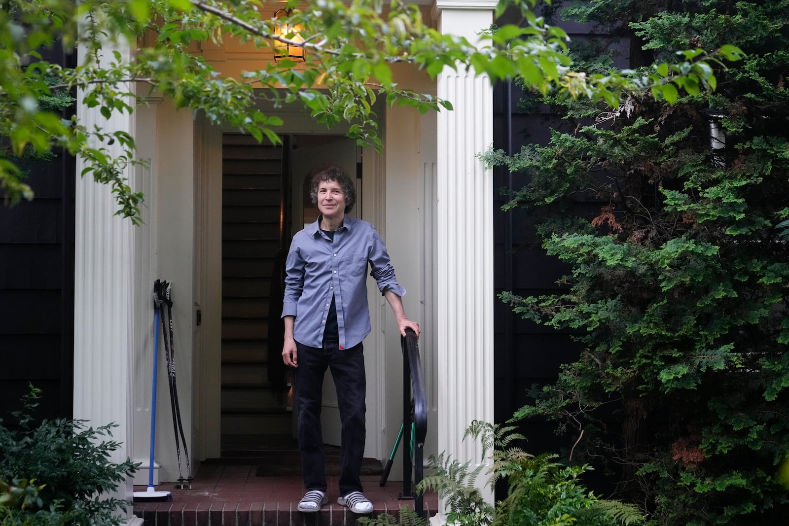 American biochemist David Baker poses for a photo at his home on Wednesday, Oct. 9, 2024, in Seattle. (AP Photo/Lindsey Wasson)